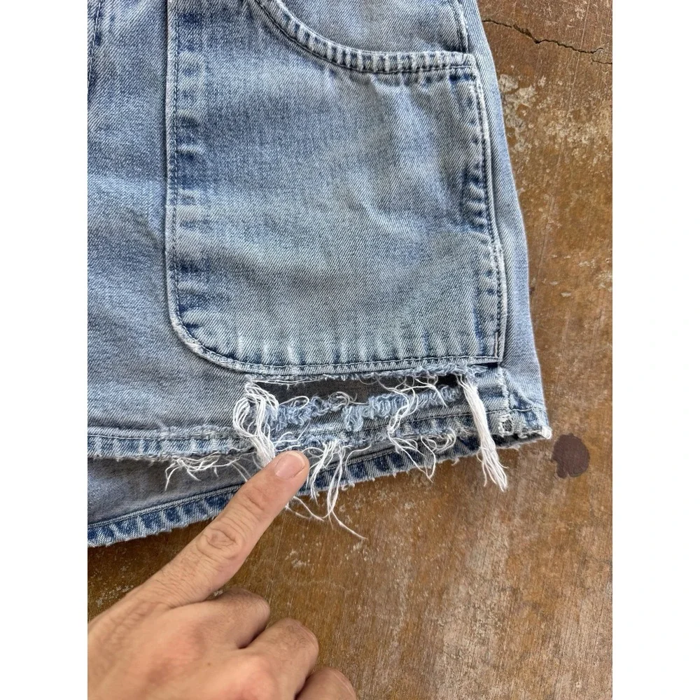 VTG 90s GAP Mini Booty Denim Shorts Distressed Western Y2K WMS 0 26W Blue